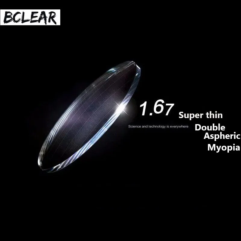 Bclear 1.67 Double Aspheric Indeks Tinggi Super Tipis Optik Resep Lensa untuk Kacamata Miopia Korea Selatan Lensa Optik