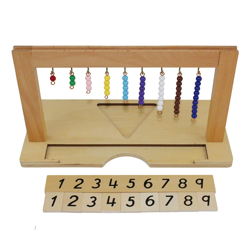 Montessori Math Educational Material For Children Learning Education Games Beads Holder Number From 1-9