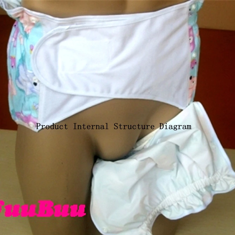 Free Shipping  FUUBUU2215-Purple Butterfly-L Snow White Adult Diaper/ incontinence pants/ diaper changing mat/Adult baby