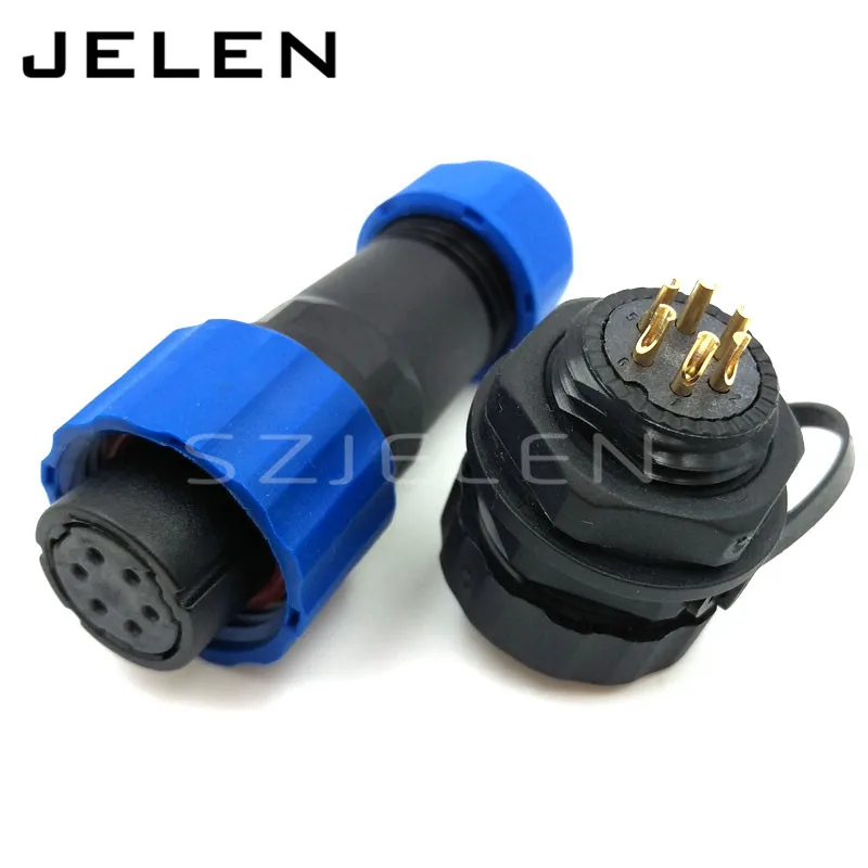 SD16 Waterproof Connector 2 3 4 5 6 7 9pin socket(Male) and plug(female) IP68, SP16 LED panel mount automotive connector