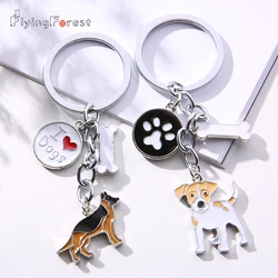 Lovely  Jack Russell Terrier Key Chains DIY For Women Men Metal Dog Pendant Key Ring Car Keychain Bag Charm gifts