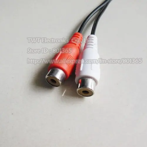 Free shipping 3.5 mm Phono Stereo Male to 2 RCA  ,3.5mm Male Jack to 2 RCA AV Female Adapter Cable 25Qty