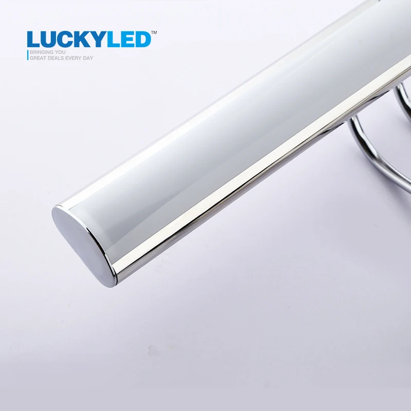 LUCKYLED 42cm 12W lampa Led nad lustro ze stali nierdzewnej AC85-265V nowoczesna lampa ścienna oświetlenie łazienkowe kinkiety ścienne Apliques Pared