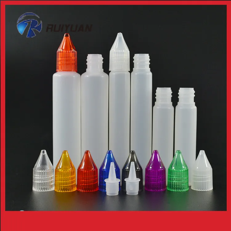 

Wholesale 10ml 15ml 30ml 500/lot clear PE bottle, unicorn bottle, E-cigarette E Liquid e juice plastic dropper bottles Long