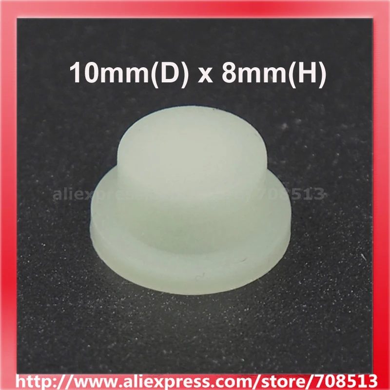 10mm(D) x 8mm(H) Glow-in-the-dark Silicone Tailcaps - Transparent (10 pcs)