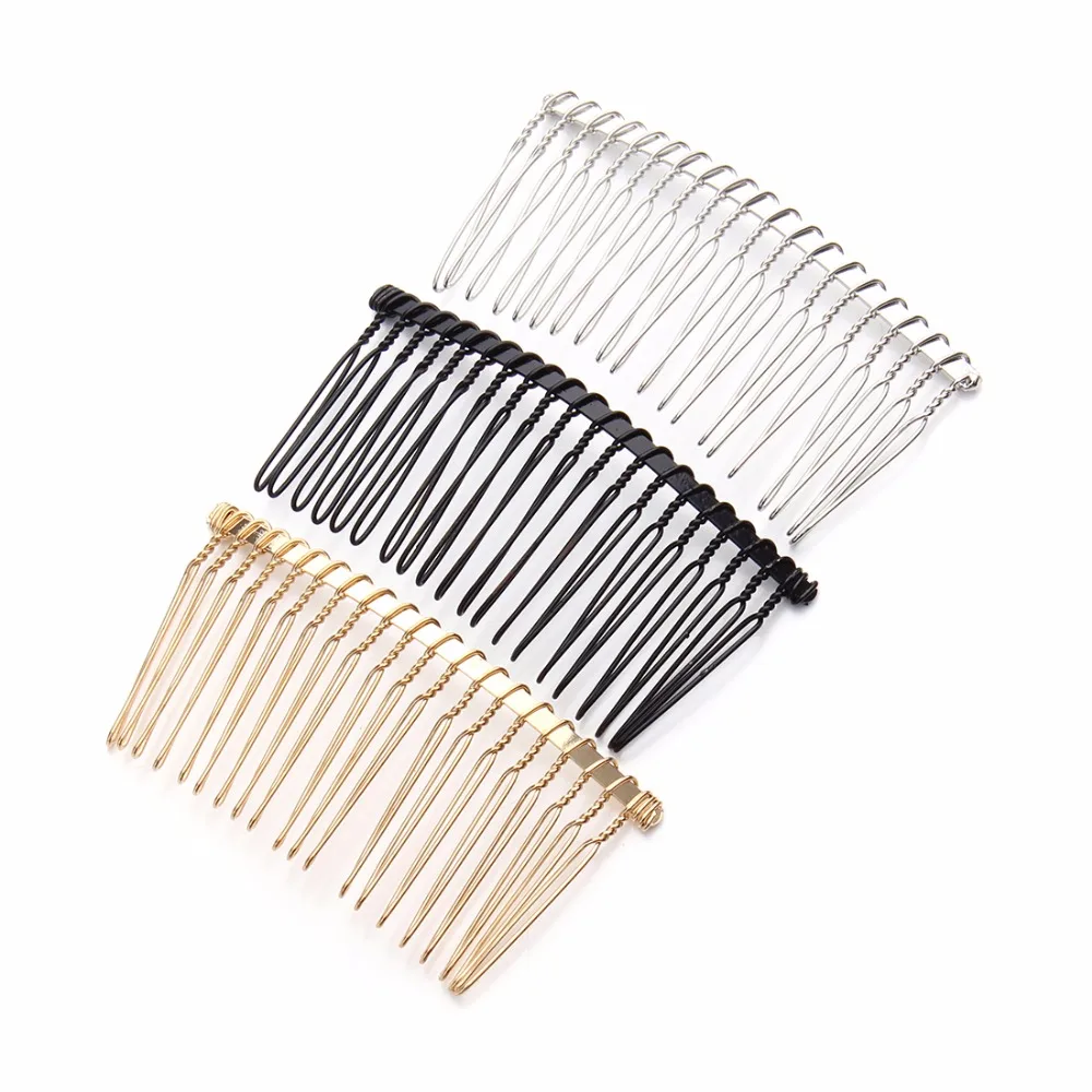 6pcs/lot 10 15 20 30 Teeth Black/Rhodium Hairpin Combs Wedding Hair Accessories Bridal Hair Combs DIY Jewelry Findings