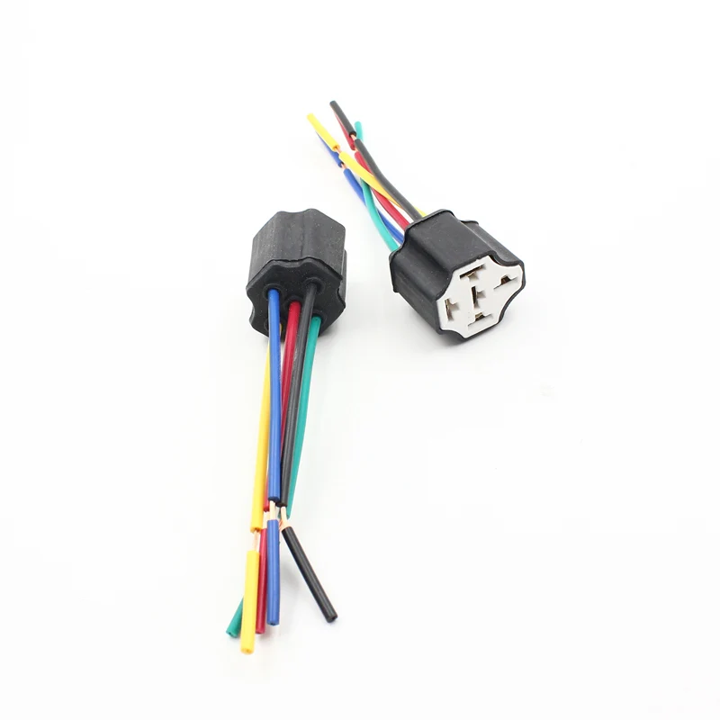 4 pins 5 pins Universal Car Relay Socket Ceramic Base Holder Wiring Harness Pre-wired Wire Relay Plug