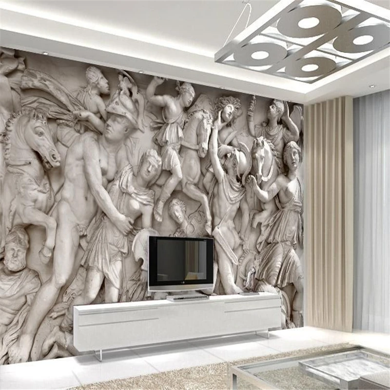 beibehang photo wallpaper 3D European Roman statues art wallpaper restaurant retro sofa backdrop wall paper 3d mural wallpaper