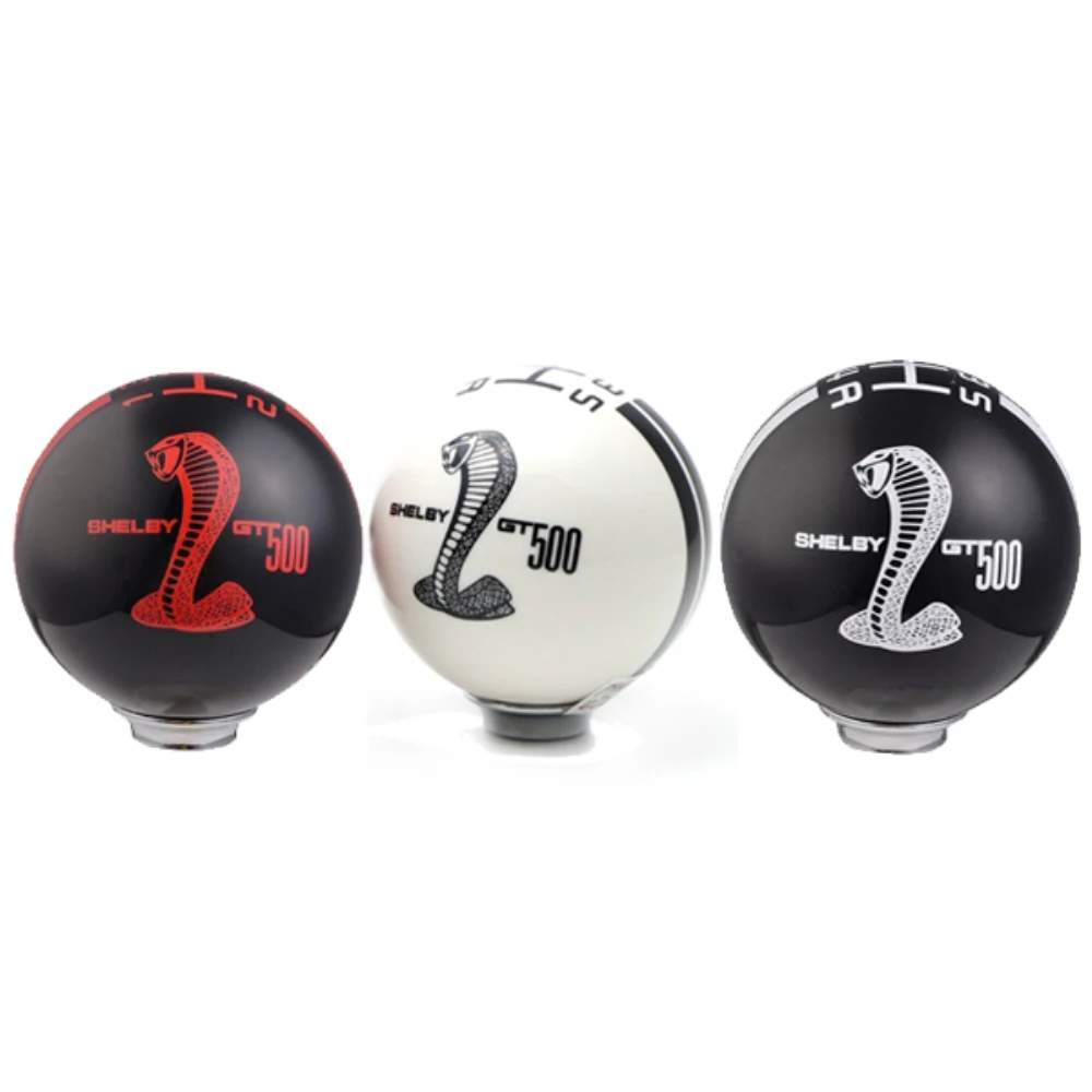 Gear 6 Speed Round Ball Type R S Shifter For Mustang Shelby GT 500 Cobra Manual Gear Shift Knob Trim Selector Red White Black