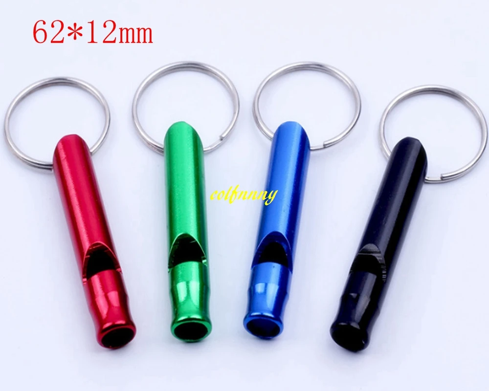 

200pcs/lot Can Customize logo 62mm Large Aluminum Dog Whistle Keychain Pet Training Whistle Outdoor survival whistles