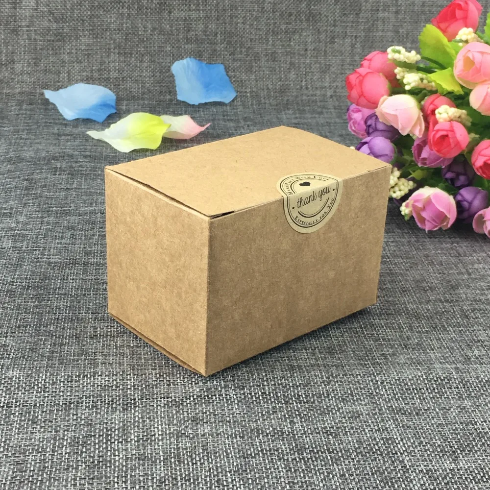 50PCS 9*6*6cm Brown Kraft Gift Boxes Blank Paper Jewelry Box DIY Handmade Box For Jewelry/Cake/Candy/Gifts/Toys/Craft/Handicraft