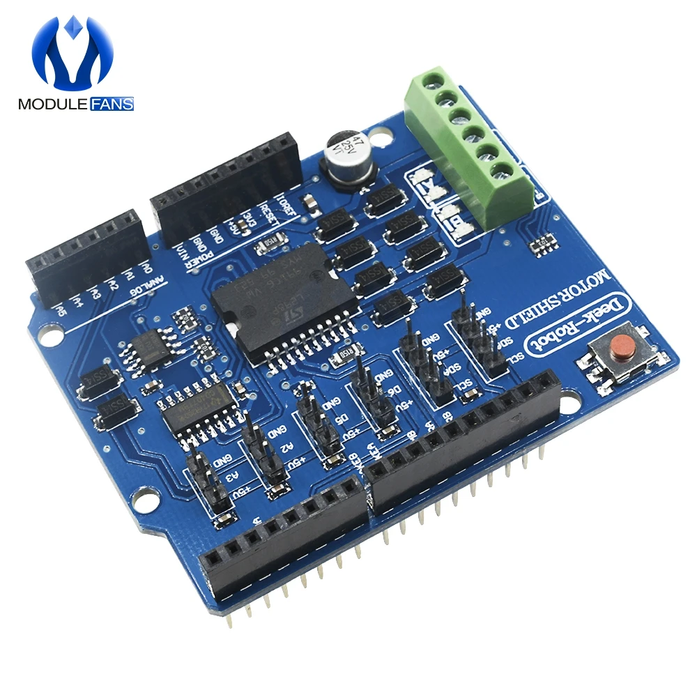 L298P L298 Schild R3 DC Motor Treiber Shield Board Modul 2A Dual Full Bridge H-Brücke 2 Weg für Arduino r3 Relais 5V 12V – Detail 4