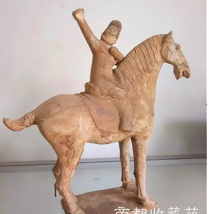 Antique Pottery Riding Archer statue,Hand carved sculpture crafts,Decoration,Collection&Adornment,Free shipping