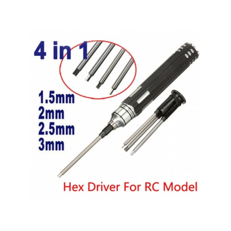 

HOBBYMATE 4 In 1 Screwdriver Hexagon Head H1.5 H2.0 H2.5 H3.0 Hex Screw Driver Set RC Tools Kits For FPV Helicopter Car Boat