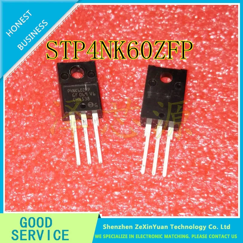 

20PCS/LOT STP4NK60ZFP FET P4NK60ZFP 4N60 TO-220 PLASTIC NEW ORIGINAL