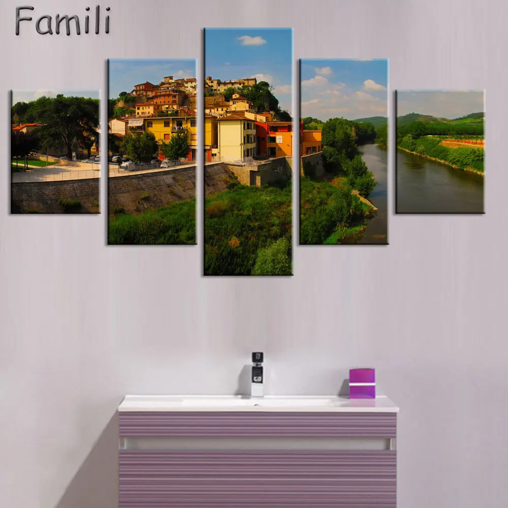 

5Pcs Landscape from Badia Italy nature mountain landscape Living room home wall modern art decor posters,wall pictures