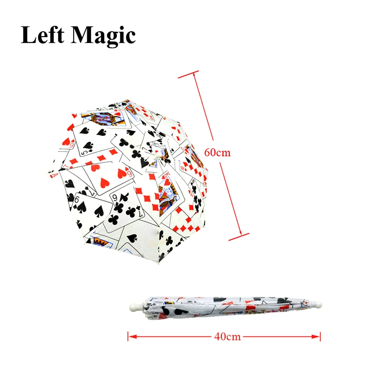 Magic Umbrella Poker Magic Tricks ( Medium Size, 40.5cm Length) Poker Umbrella Magic Props Stage Accessory For Magician