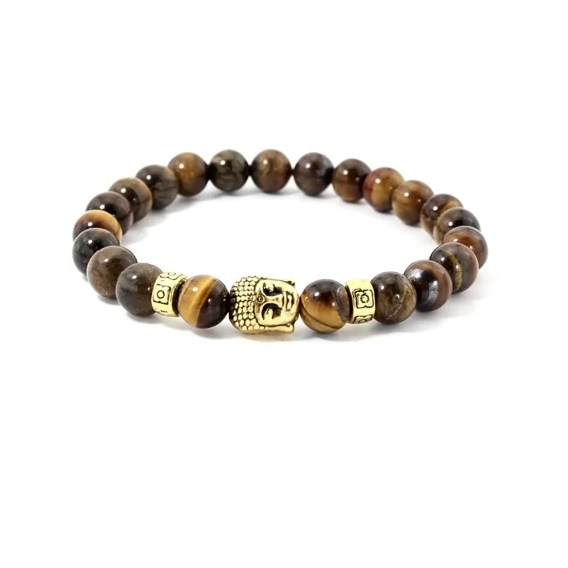 Neues Buddha-Kopf-Charm-Perlenarmband für Männer, Modisches Gallenstein-Naturstein-Armband für Frauen, Yoga-Schmuck, Partygeschenk, Großhandel – Detail 9