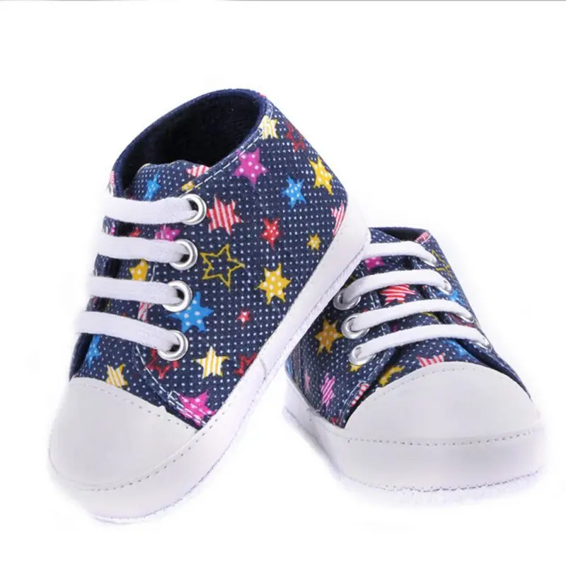 Baby Casual Rainbow Cotton Crib Shoes Soft Sole Anti-Slip Prewalker