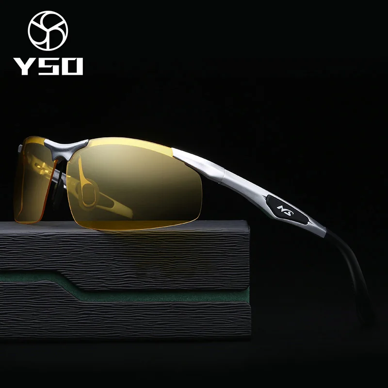 

YSO Night Vision Glasses Men Aluminium Magnesium Frame Polarized Night Vision Goggles For Car Driving Anti Glare Glasses 3009