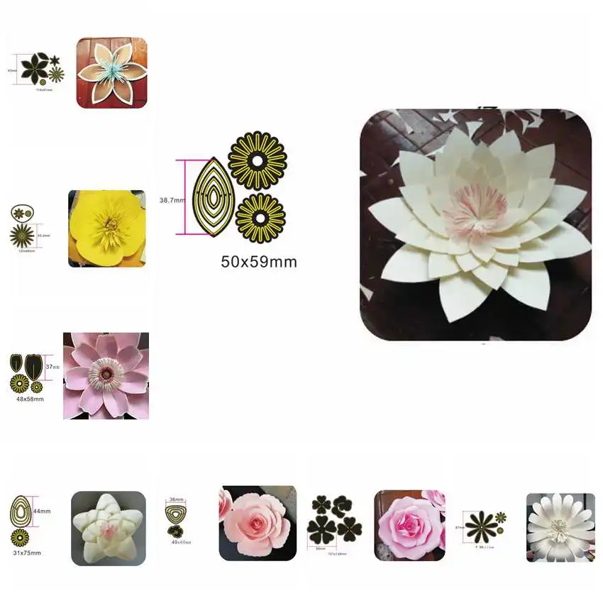 

Mixed Flower Lotus Daisy Metal Cutting Dies Scrapbooking Dies For Card Album Making Embossing Template Crafts New Dies 2019