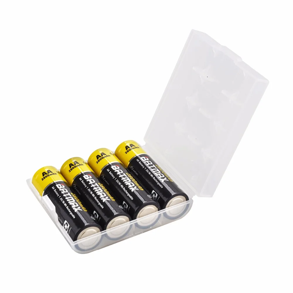4 Packs High-Capacity 2800mAh AA NiMH Rechargeable Batteries for Camera, Calculator, MP3 Player ect.