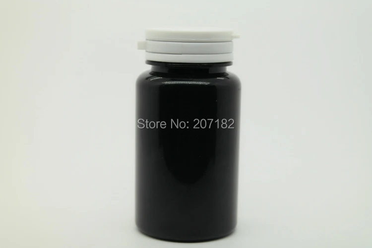 (100pcs/lot) 120cc Light-proof PET Medcine Bottle, Vitamins Bottle,120ml Plastic Bottle--Black Color Bottle with White Pull Lid