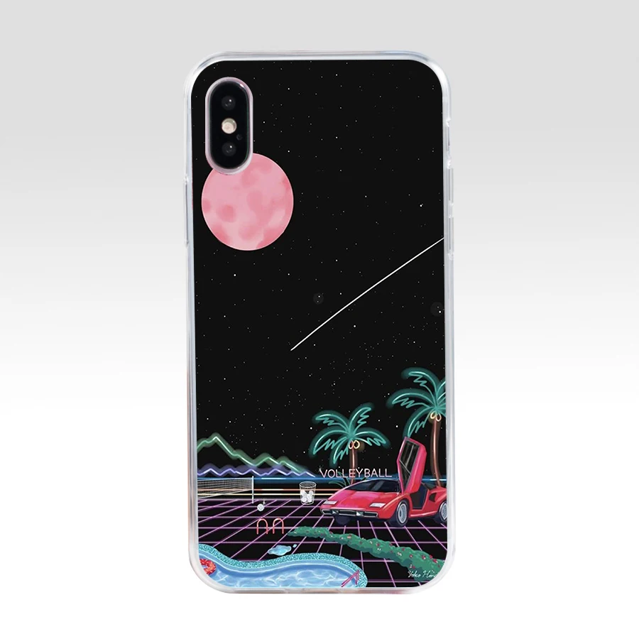 129SD Vaporwave Aesthetics Soft Silicone Tpu Cover phone Case for iphone 5 5s se X XR XS Max case