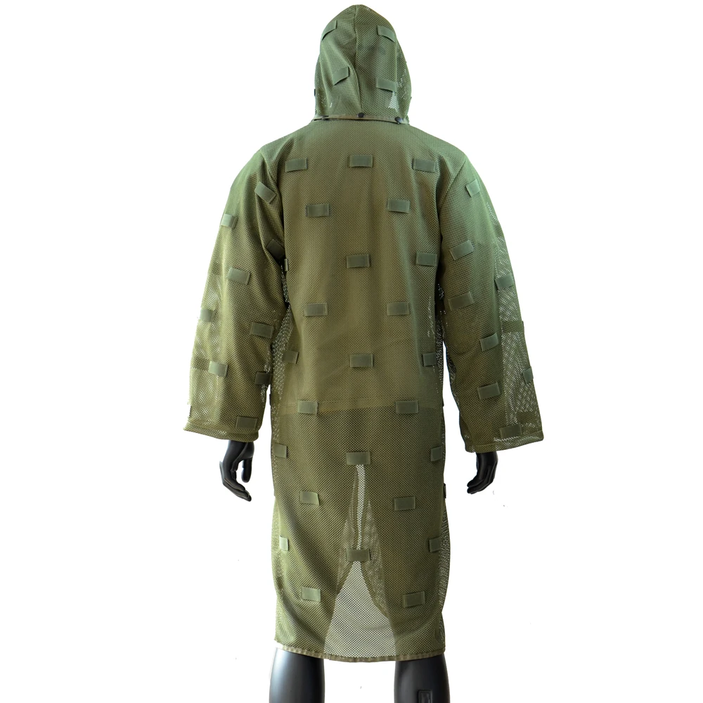 ROCOTACTICAL Tactical Concealmet Vest, Heavy Duty Nylon Sniper Tog Military Ghillie Jacket with Detachable Viper Hood Army Green
