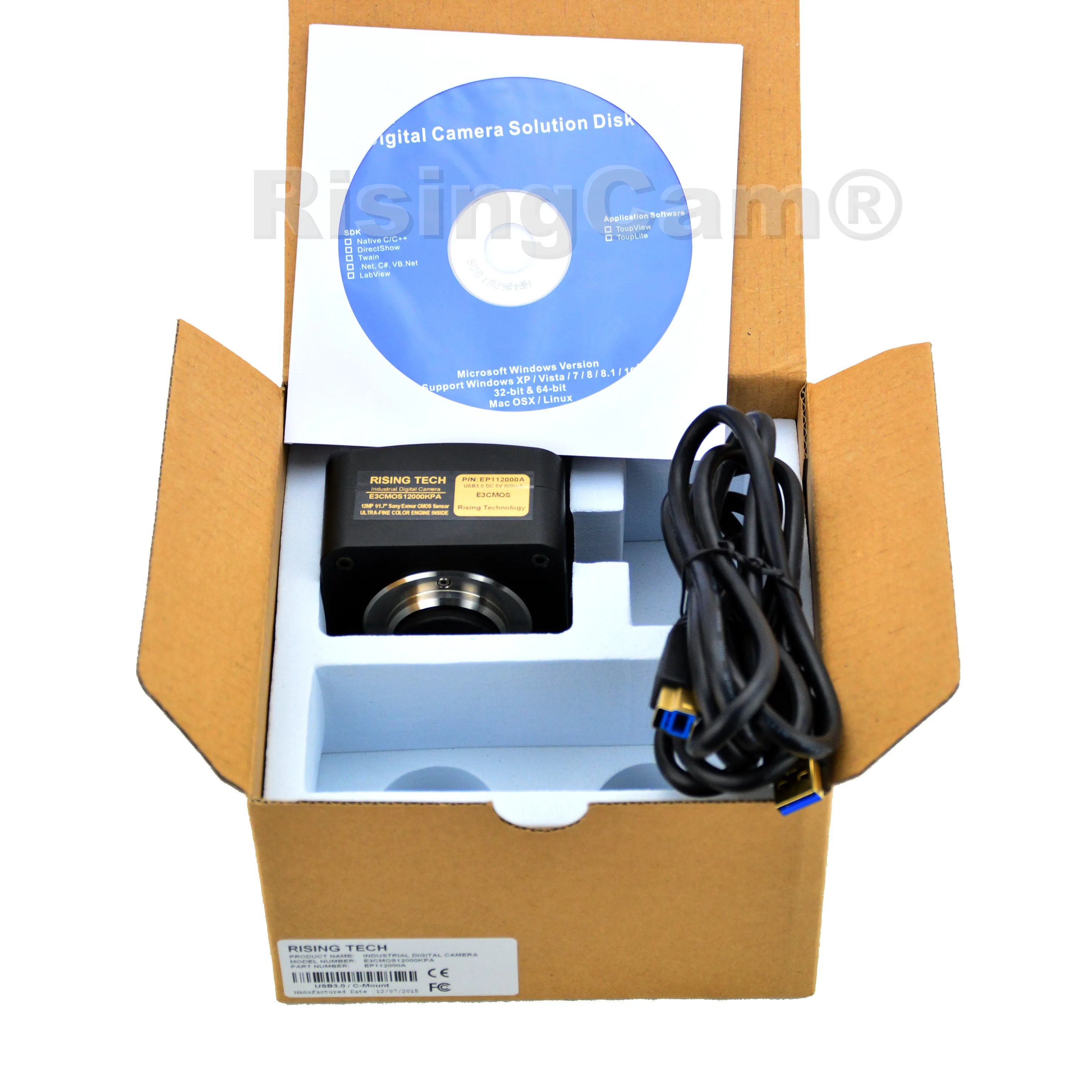 E3 High Sensitivity imx224 120fps 1.2MP USB3.0 digital video USB microscope Camera for darkfield fluorescent microscope