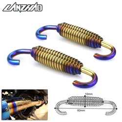 2Pcs 60mm Motorcycle Exhaust Middle Pipes Springs Stainless Steel Colorful Bluing Gold for AKRAPOVIC ARROW YOSHIMURA SC PROJECT