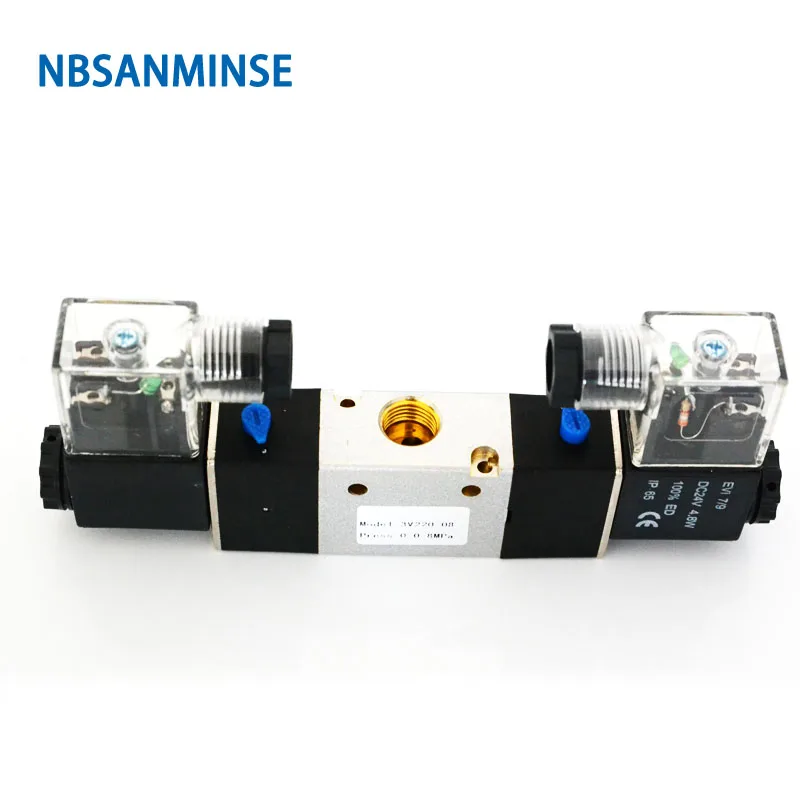 3V220  G1/4 Solenoid Valve Two Way Three Position Pneumatic Valve Single Double Coil Pneumatic Valve AIRTAC Type NBSANMINSE