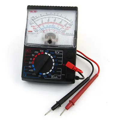 

Black White AC DC Voltage Testing J0411 Analog Multimeter w 2 Test Leads Pointer type multimeter