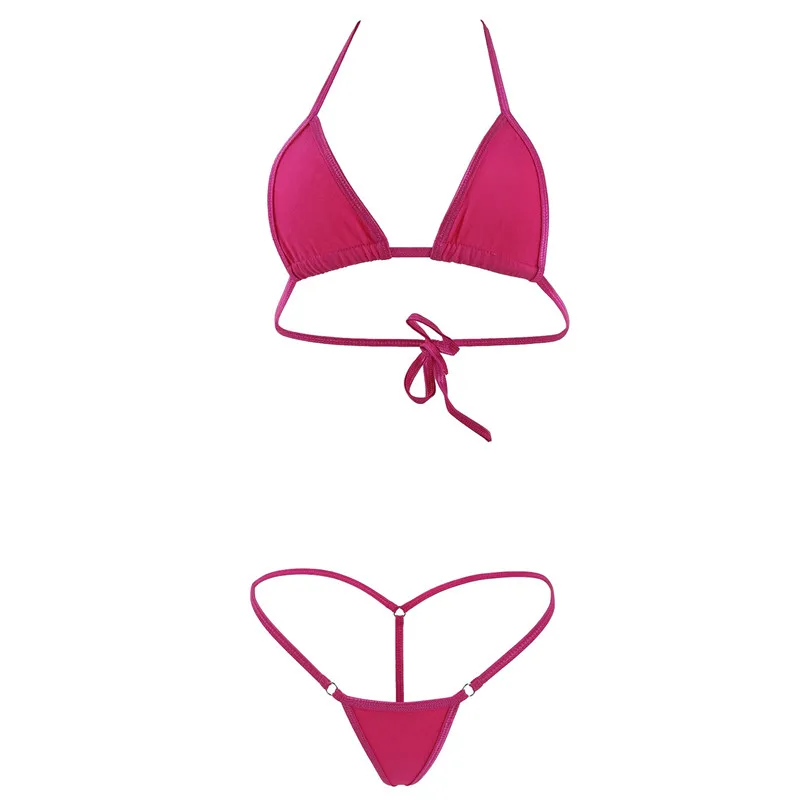 Estate Mini Micro Bikini Set Donne di Caldo Estremo Sexy Costumi Da Bagno Spiaggia Triangolo Europeo Costume Da Bagno Costume Da Bagno Biquini