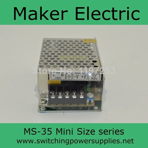 MS-35-15 high quality mini size power supply with adjustable 35w 15v 2.4A