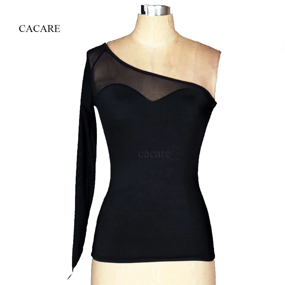 CACARE Dancing Dress Shirt Women Exercising Top for Latin Ballroom Dance Customized Size D0232 1 Long Mesh Sleeve