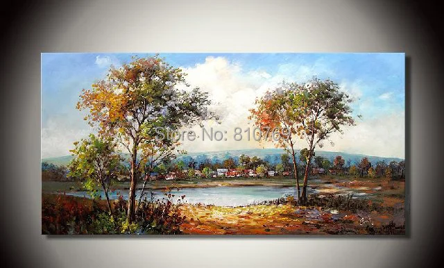 

100% hand painted Home decoration oil painting high quality landscape painting pictures DM-15031609