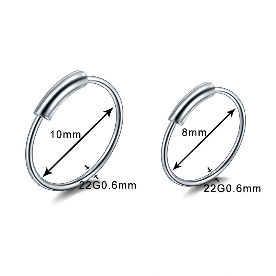 1PC Steel Ear Piercings Seamless Hoop Rings Nose Piercings Helix Ear Cartilage Eyebrow Lip Conch Lobe Earrings Orelha Cartilagem