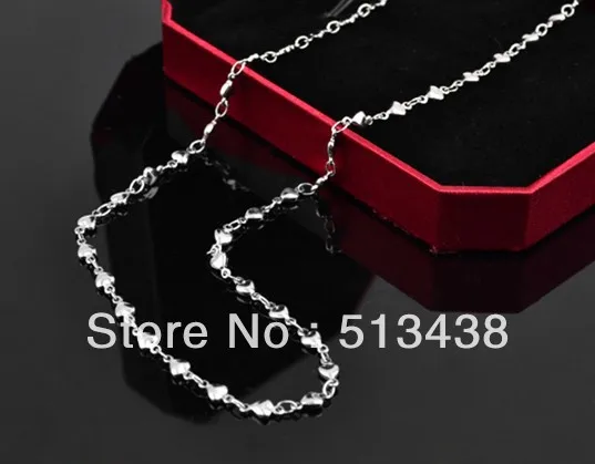 

20pcs/lot 19.6'' women necklace jewelry Stainless Steel 5mm luckly heart chain