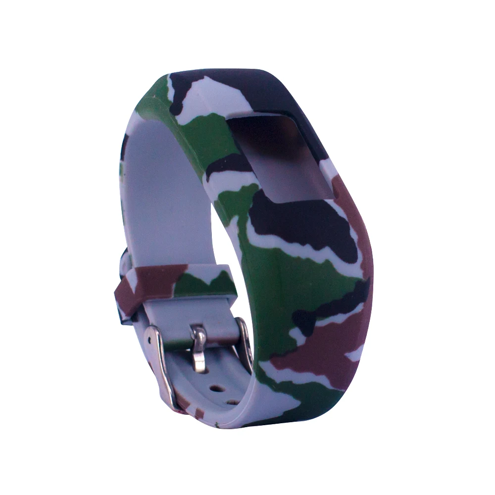 FIFATA For Garmin Vivofit JR/JR 2  Camouflage Cute Silicone Strap Children Smart Band Replacement Soft Silicone Wristband Part