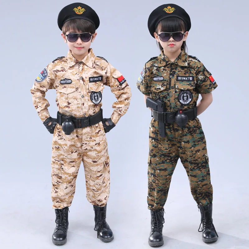 Children Boy Airsoft Military Tactical Uniform Teenager Camp Camouflage Army Training Costume Girl Kids Camouflage Uniform 90