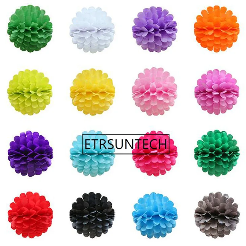 

200pcs Tissue Paper Flowers Paper Pom Poms Balls Lanterns Party Decor Craft Wedding Multi Color Flower Ball