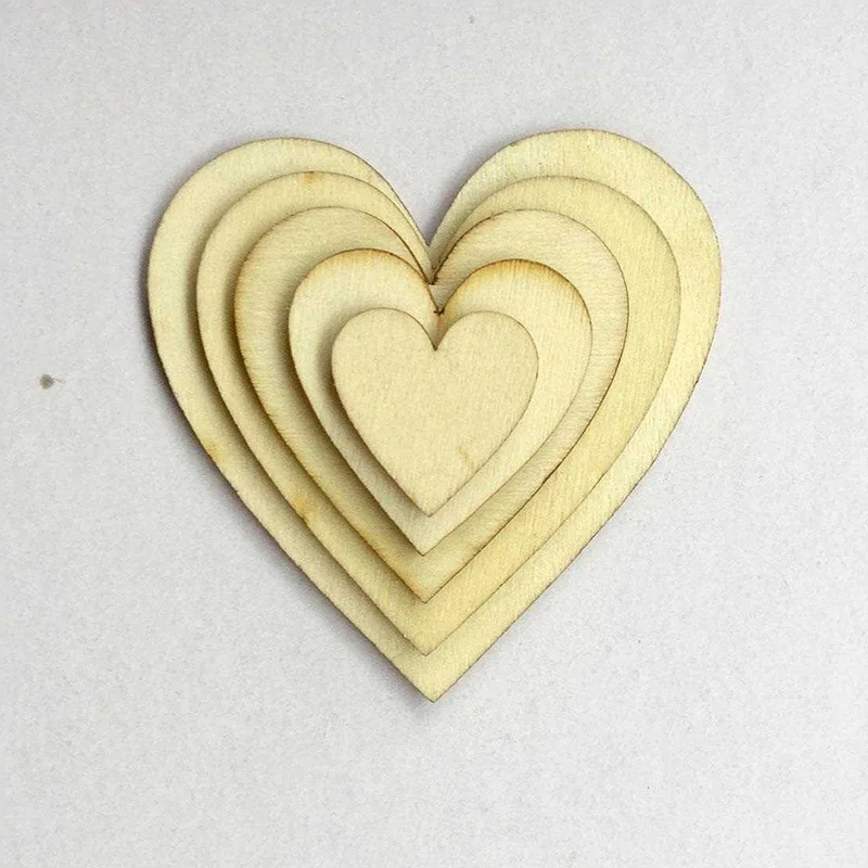 Practical Peach Heart Wooden Patches For Clothing Luggage Bags Craft DIY Handcraft Decoration Accessories 10MM/20MM/30MM