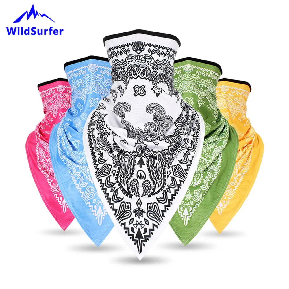 Bboy-Cashew Paisley Triangle Scarf for Riding, Half Face Mask, Windproof Bandana, Breathable Face Shield, Ski Neck Quality