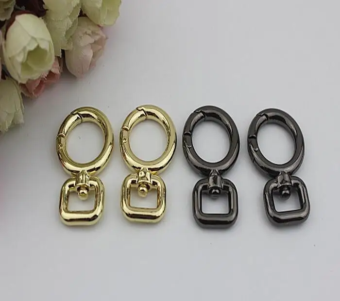 (10 PCS/lot) handbags hardware accessories key hook 1.2 cm inner diameter 5 points open spring coil connection buckle Open ring