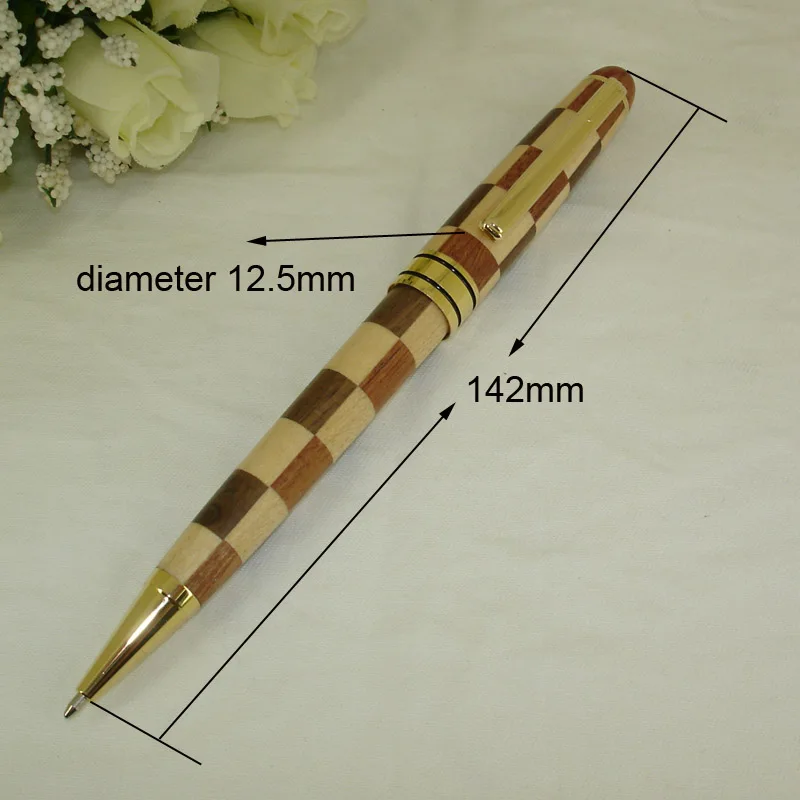 ACMECN Hot Sale Popular Design Stiching Maple and Rosewood Gifts Natural Eco-friendly Hand-made Stationery Wooden Ballpoint Pens