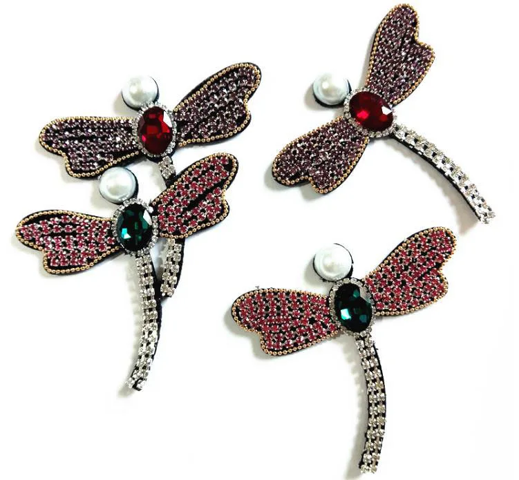 

3D Handmade rhinestone butterfly Patches DIY sew on animals parches for clothing embroidery flower applique
