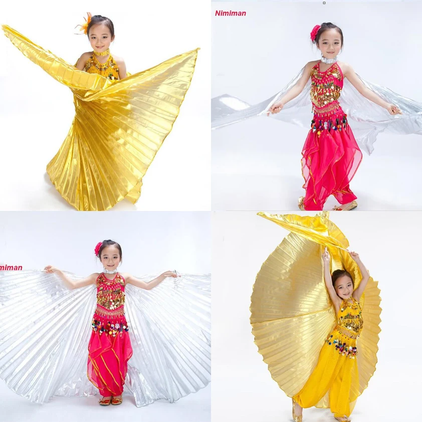 Hot Sale Girls Handmade Belly Dance Isis Wings Children Angel Kids Belly Dance Isis Wings Two Colors on Sale Without Stick