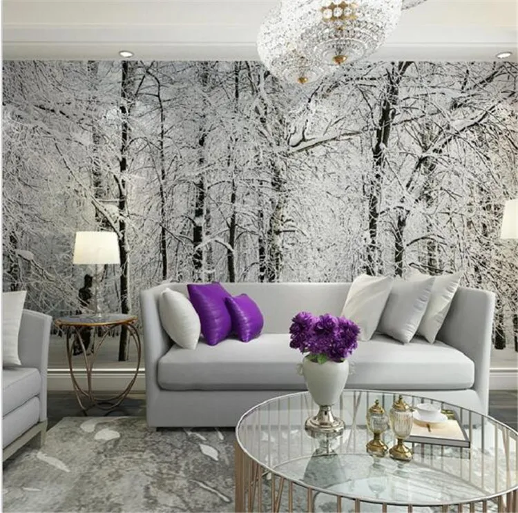 

Winter Snow Branches Tree Wallpaper Photo Mural Wallpapers for Living Room TV Background 3D Wall Paper Murals Custom Any Size