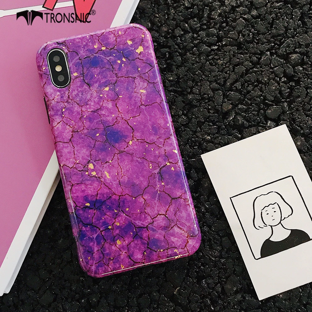 TlearSAlfred-Coque de téléphone à paillettes pour iPhone, étui en poly vert violet, feuille d'or rouge, à la mode, pour modèles X XS MAX 6S 6 7 8 Plus